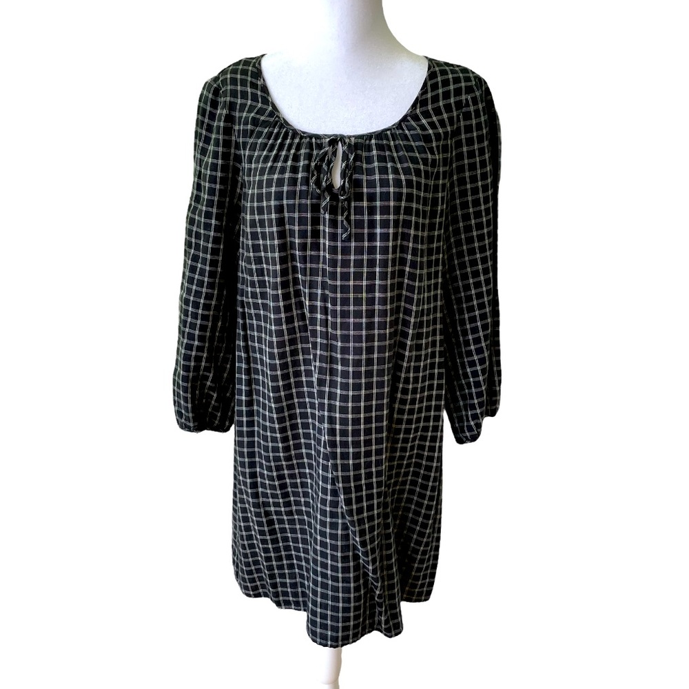 Madewell Signal Tunic Shift Dress Hayden Black
White Windowpane Plaid Cotton M